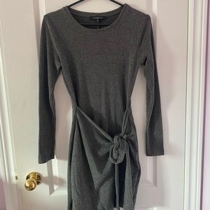 DYNAMITE tie front grey sweater dress size small